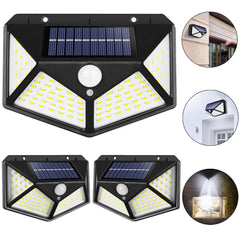 Luminária Solar Jardim 100 Led Com Sensor Presença Lampadas