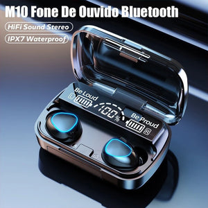 Fone M10 De Ouvido bluetooth 5.1 Sem Fio tws Estéreo Com Pod Carregador Power Bank