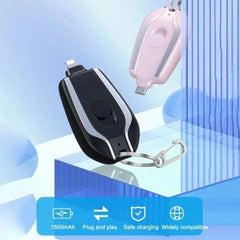 Carregador Mini e Portátil para Chaveiro 1500mAh – Ideal para Emergências